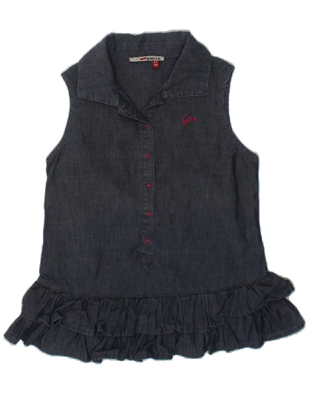 Men's Layering Shirts for Seasonal TransitionsGAS Girls Sleeveless Shirt Blouse 7-8 Years Navy Blue