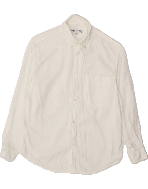 Men's Checked Short-Sleeve Shirts for Summer FunGIORGIO ARMANI Boys Shirt 9-10 Years Off White