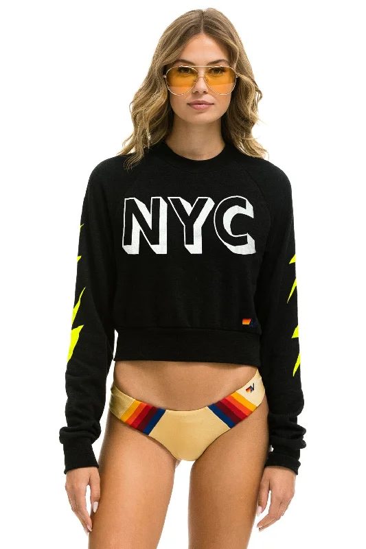 Men's Hoodies for WorkoutGOV BALL 2024 CROPPED CREW SWEATSHIRT - BLACK