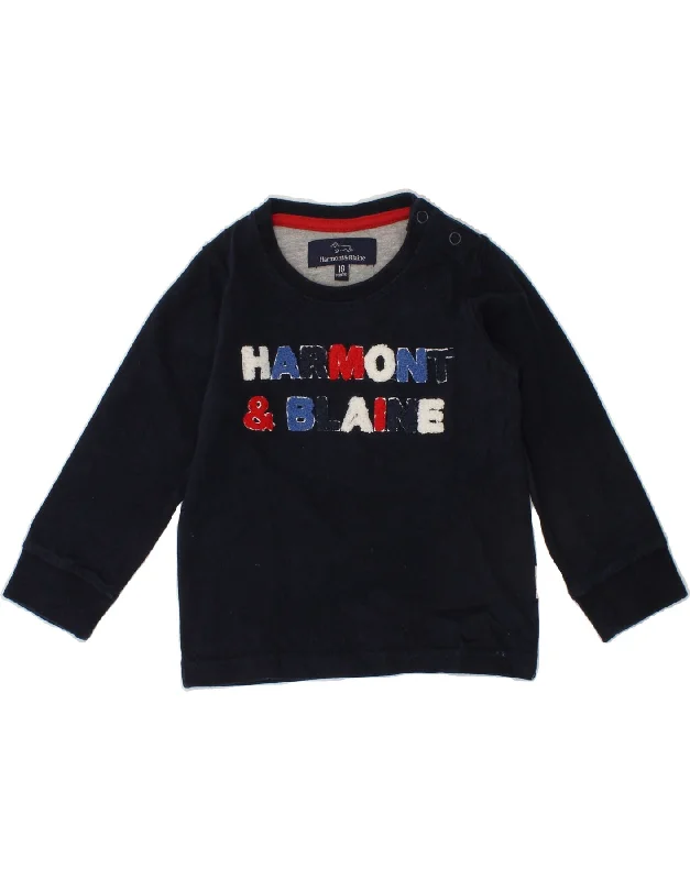 Men's Hoodies with Vintage StyleHARMONT & BLAINE Baby Boys Sweatshirt Jumper 12-18 Months Navy Blue Cotton