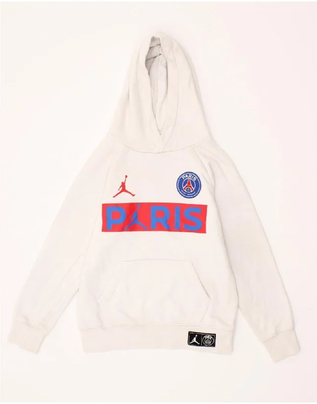 Cool Men's Graphic HoodiesJORDAN Boys Paris Saint- Germain Hoodie Jumper 10-11 Years Medium White