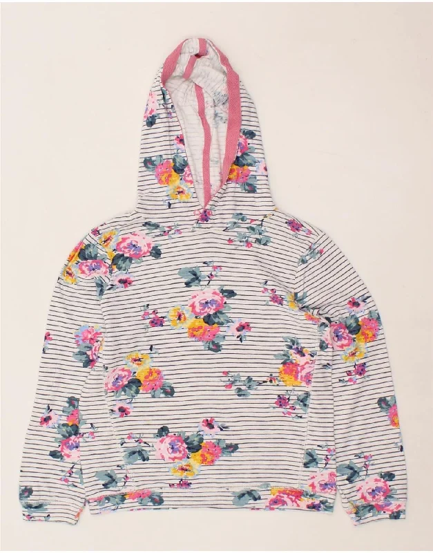 Men's Hoodies for Active LifestylesJOULES Girls Hoodie Jumper 9-10 Years White Floral Cotton