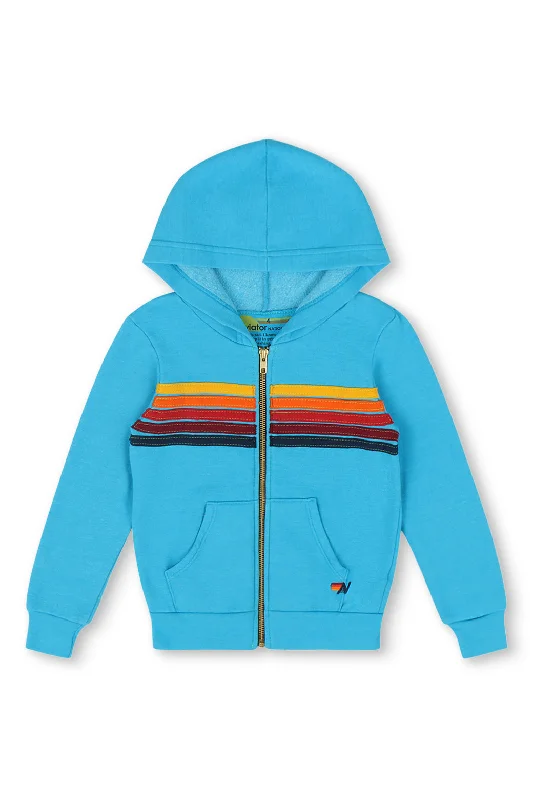 Men's Hoodies for GymKID'S 5 STRIPE HOODIE - NEON BLUE