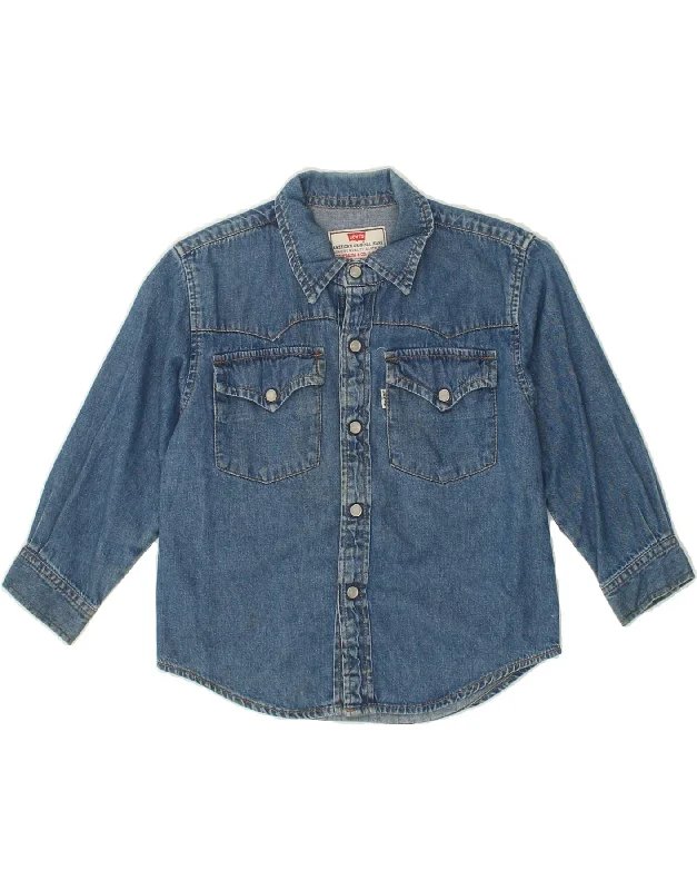 Men's Neutral-Tone Shirts for Versatile StylingLEVI'S Boys Denim Shirt 3-4 Years Blue Cotton