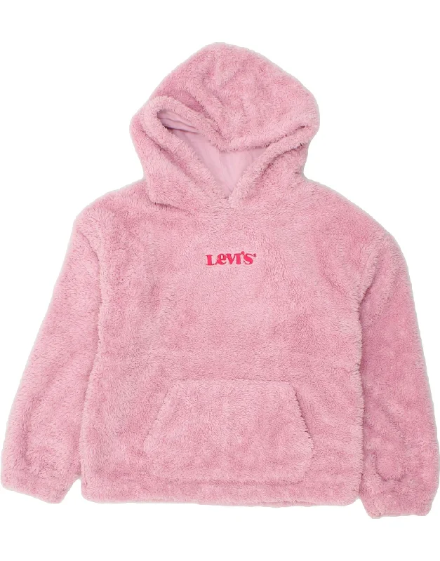 Essential Men's Sports HoodiesLEVI'S Girls Graphic Fleece Hoodie Jumper 9-10 Years Pink