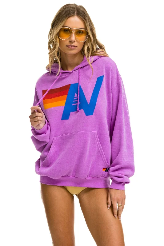 Men's Hoodies with InsulationLOGO PULLOVER RELAXED HOODIE - NEON PURPLE