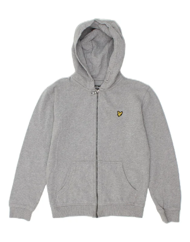 Warm Men's Thermal HoodiesLYLE & SCOTT Boys Zip Hoodie Sweater 12-13 Years Grey Cotton