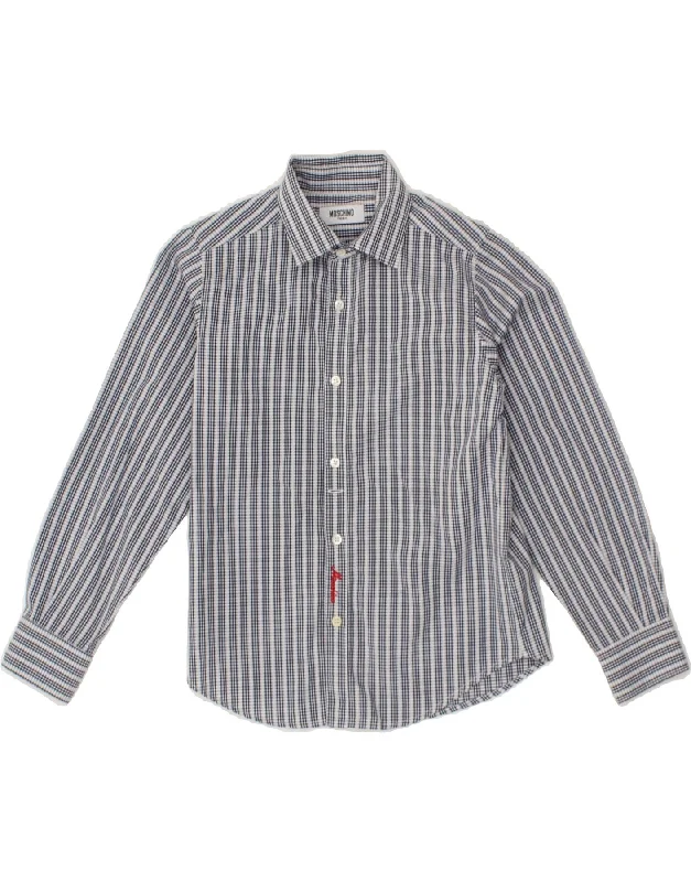 Men's Wrinkle-Free Shirts for Easy CareMOSCHINO Boys Shirt 7-8 Years Navy Blue Striped Cotton