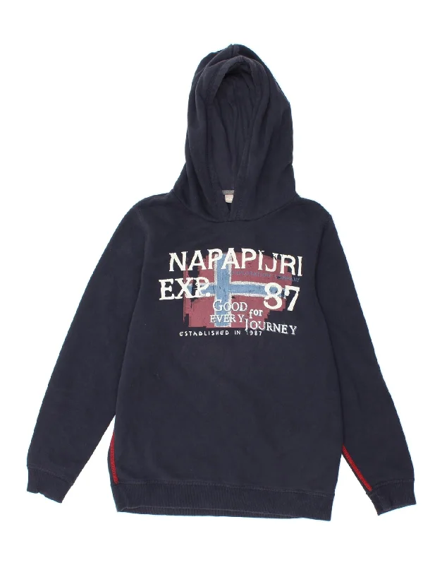 Versatile Men's All-Season HoodiesNAPAPIJRI Boys Graphic Hoodie Jumper 13-14 Years Navy Blue Cotton