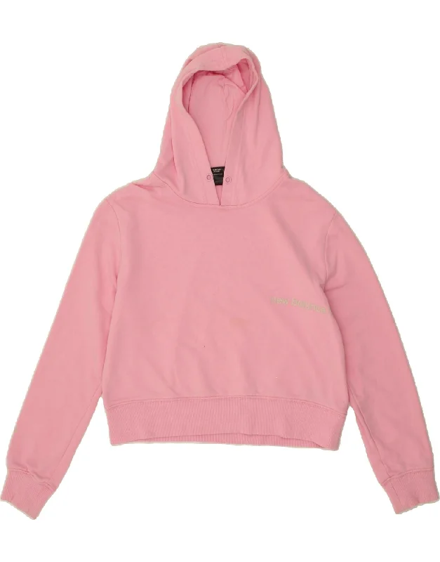 Men's Hoodies with Extra-Long SleevesNEW BALANCE Girls Loose Fit Crop Hoodie Jumper 15-16 Years XL Pink Cotton