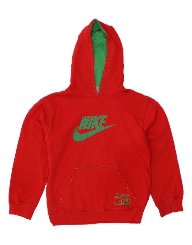 Men's Hoodies for StreetwearNIKE Boys Graphic Hoodie Jumper 8-9 Years Small Red Cotton