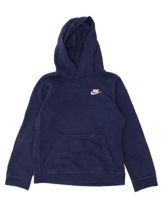 Men's Hoodies for StreetwearNIKE Boys Hoodie Jumper 10-11 Years Medium Navy Blue Cotton