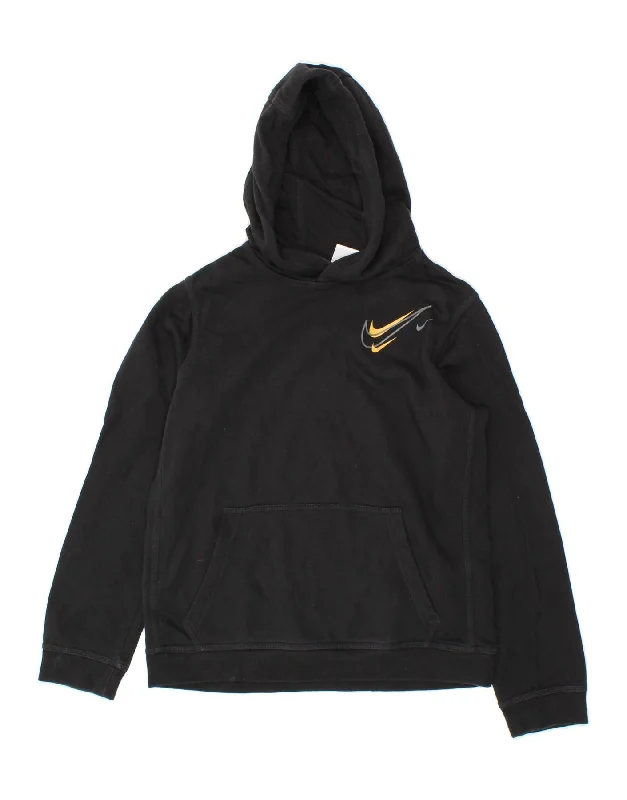 Classic Men's Cotton HoodiesNIKE Boys Hoodie Jumper 13-14 Years XL Black Cotton