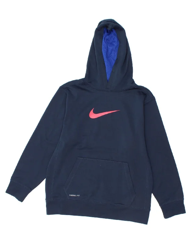 Essential Men's Sports HoodiesNIKE Boys Therma-Fit Graphic Hoodie Jumper 12-13 Years Large  Navy Blue