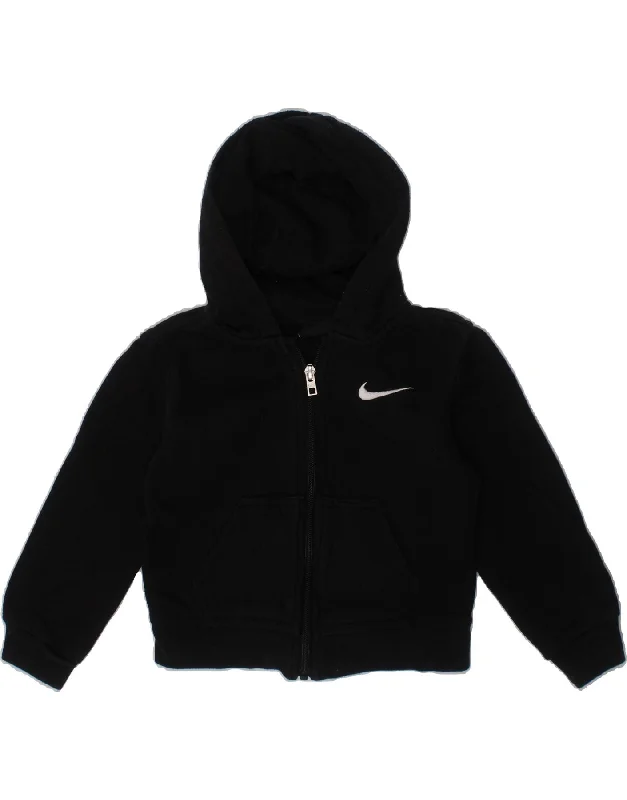 Men's Hoodies with Button-Down PocketsNIKE Boys Zip Hoodie Sweater 2-3 Years Black Cotton