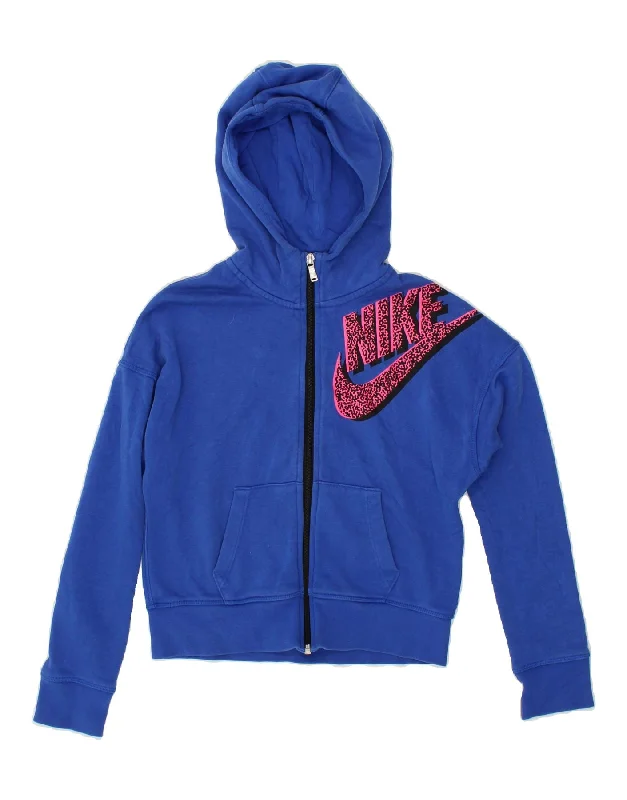 Men's Hoodies for SpringNIKE Girls Crop Graphic Zip Hoodie Sweater 12-13 Years Large Blue Cotton