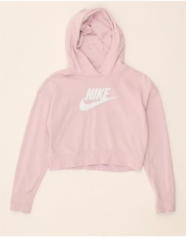 Functional Men's Workout HoodiesNIKE Girls Graphic Crop Hoodie Jumper 13-14 Years  XL Pink Cotton