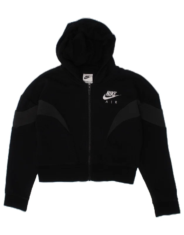 Men's Hoodies with Sublimated GraphicsNIKE Girls Graphic Crop Zip Hoodie Sweater 10-11 Years Medium Black