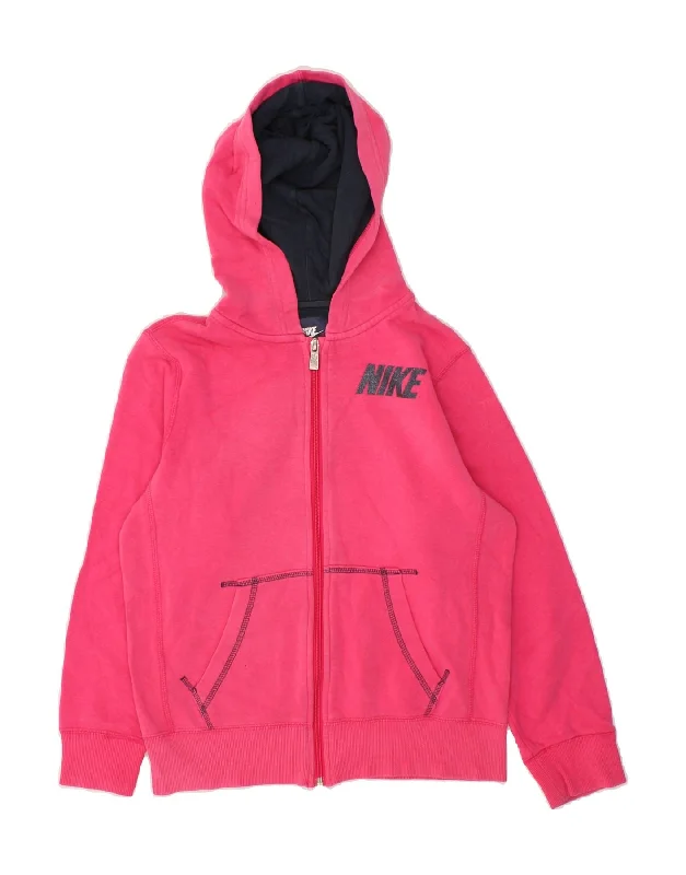 Men's Hoodies for Short MenNIKE Girls Graphic Zip Hoodie Sweater 12-13 Years Large  Pink Cotton