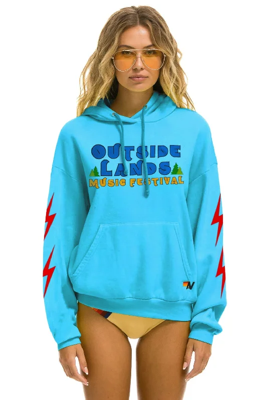 Men's Hoodies with DrawstringsOUTSIDE LANDS 2024 RELAXED PULLOVER HOODIE - NEON BLUE