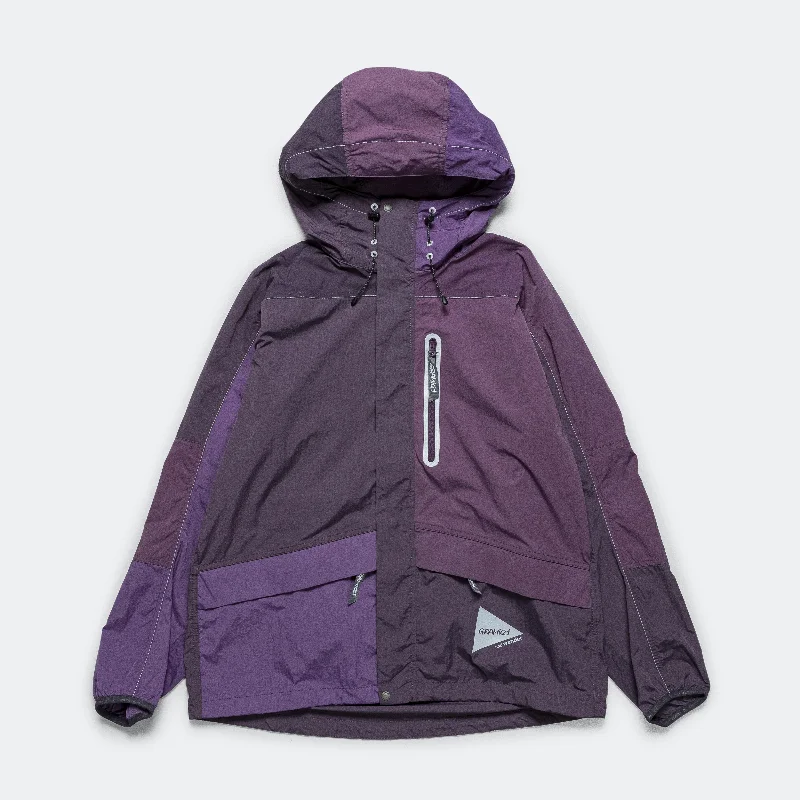 Men's Hoodies for TravelPatchwork Wind Hoodie × and wander - Purple