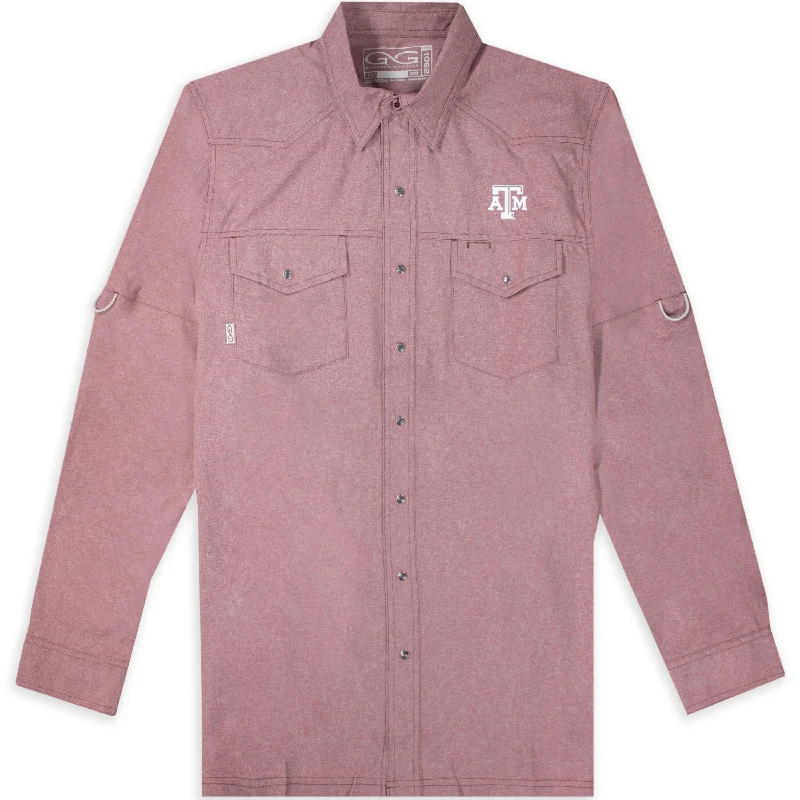 Men's Essential Dress Shirts for Everyday WearTexas A&M Maroon Pearl Snap Shirt Logo