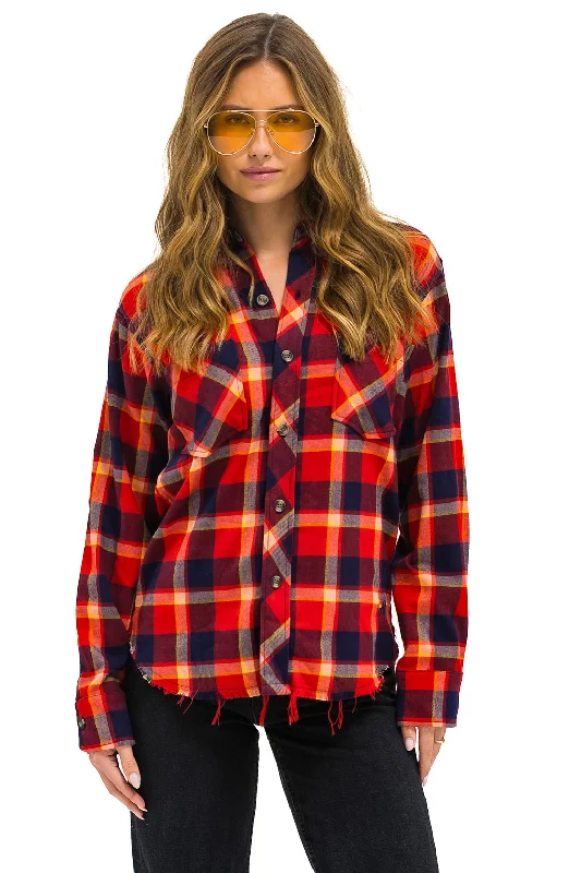 Durable Men's Work ShirtsPLAID FLANNEL LIGHT WEIGHT UNISEX WESTERN SHIRT - RUGBY PLAID