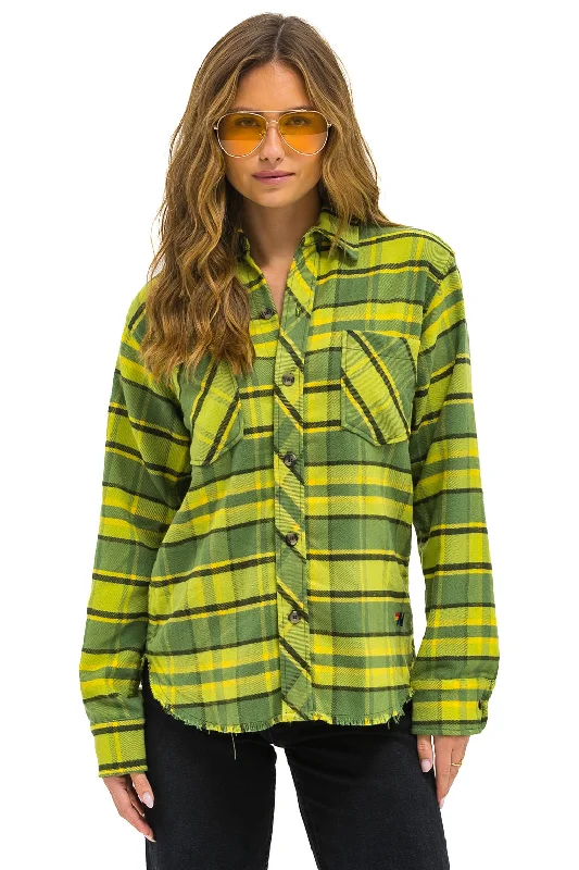 Men's Short-Sleeve Shirts for Warm WeatherPLAID FLANNEL WESTERN SHIRT - AVOCADO PLAID