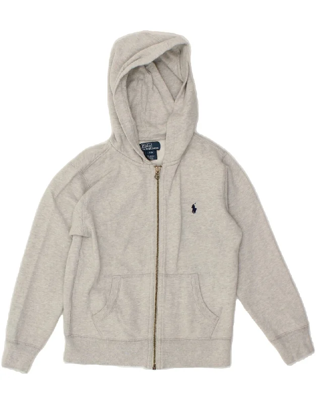 Men's Hoodies for BikingPOLO RALPH LAUREN Girls Zip Hoodie Sweater 7-8 Years Small Grey Cotton