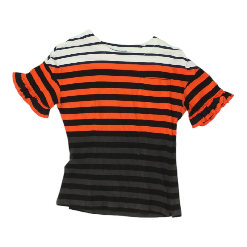 Men's Insulated Shirts for Cold WeatherPrada Kids Black Orange Striped Tshirt | Vintage High End Designer Girls Top VTG