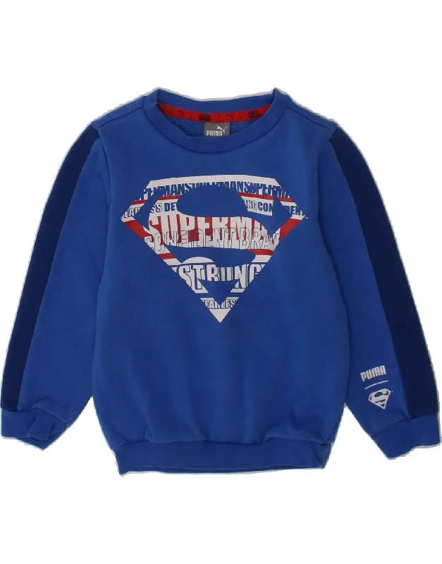 Men's Hoodies with Adjustable SleevesPUMA Baby Boys Superman Graphic Sweatshirt Jumper 18-24 Months Blue