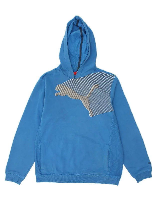 Men's Hoodies for Every OccasionPUMA Boys Graphic Hoodie Jumper 15-16 Years 2XL Blue Cotton