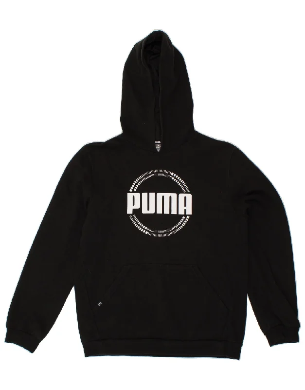 Men's Hoodies with Modern CutsPUMA Boys Graphic Hoodie Jumper 15-16 Years Black Cotton