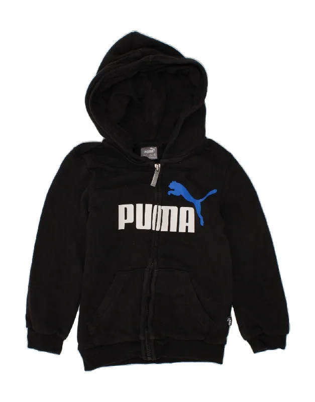 Men's Hoodies for Ice FishingPUMA Boys Graphic Zip Hoodie Sweater 3-4 Years Black Cotton