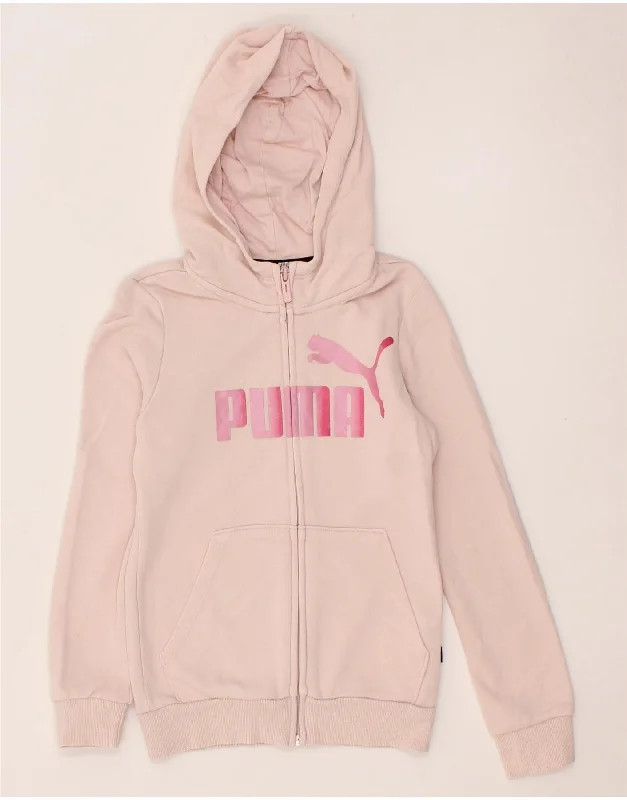 Men's Hoodies with Faux Fur TrimPUMA Girls Graphic Zip Hoodie Sweater 9-10 Years Medium Pink Cotton