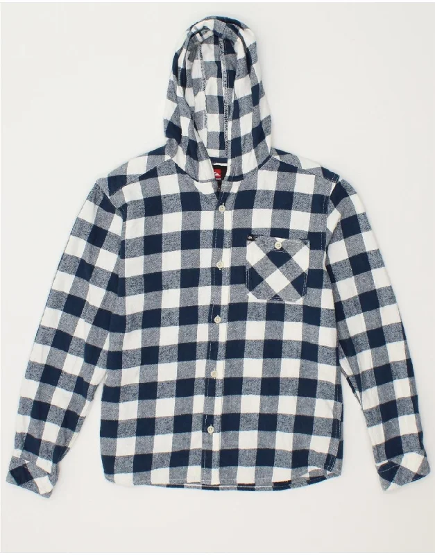 Men's Bamboo Fiber Shirts for Softness and BreathabilityQUIKSILVER Boys Hooded Flannel Shirt 11-12 Years Medium Navy Blue Gingham