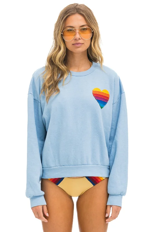 Men's Hoodies for SnowboardingRAINBOW HEART STITCH RELAXED CREW SWEATSHIRT - ICE