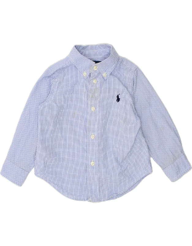 Men's Wingtip-Collar Shirts for a Classic TouchRALPH LAUREN Baby Boys Shirt 9-12 Months Blue Check Cotton