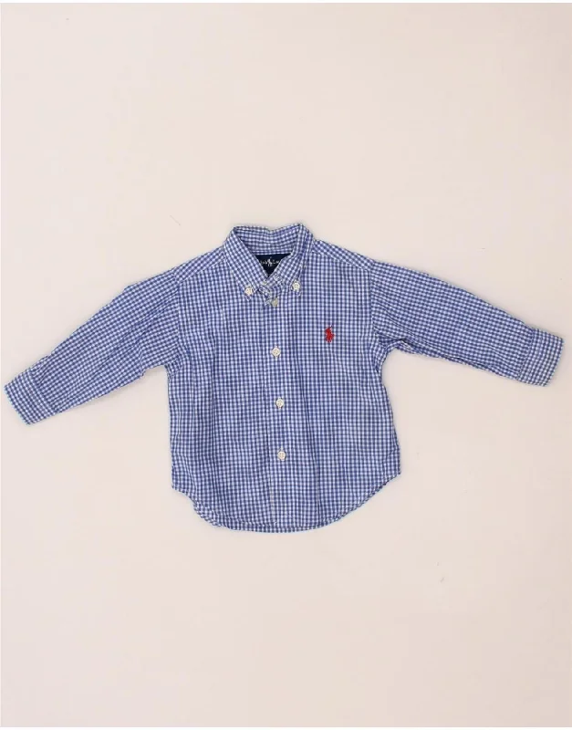 Men's Dressy Casual Shirts for Smart-Casual EventsRALPH LAUREN Baby Boys Shirt 9-12 Months Blue Gingham Cotton