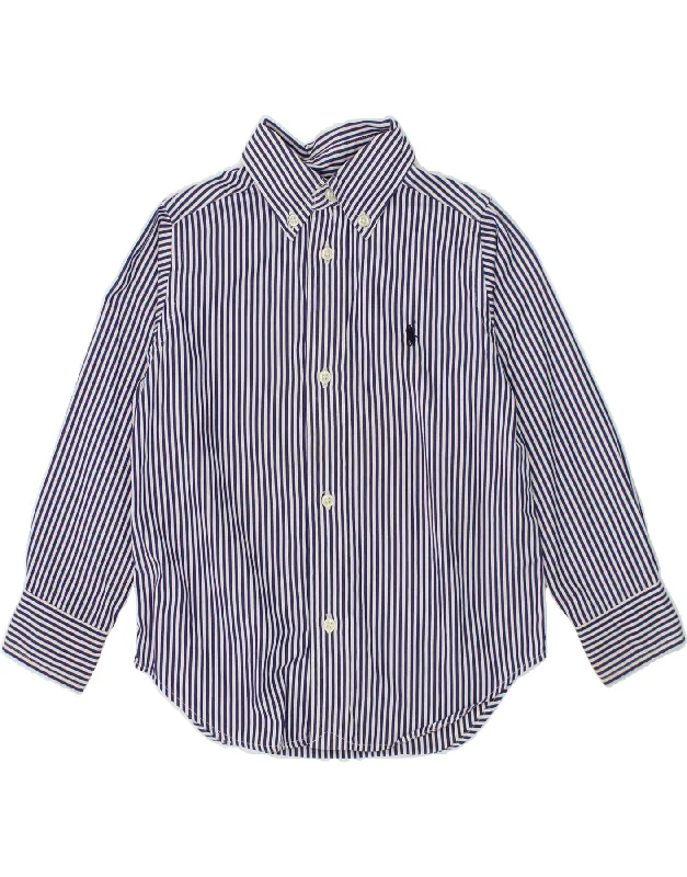 Men's Patterned Casual Shirts for Relaxed StylingRALPH LAUREN Boys Shirt 2-3 Years Navy Blue Pinstripe Cotton