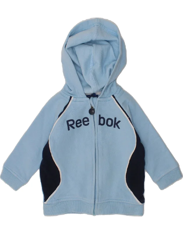 Men's Hoodies with Contrast StitchingREEBOK Baby Boys Graphic Zip Hoodie Sweater 0-3 Months Blue Colourblock