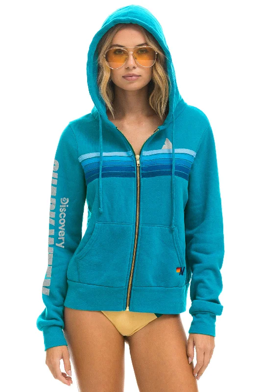 Men's Hoodies for RunningSHARK WEEK 2024 ZIP HOODIE - TEAL