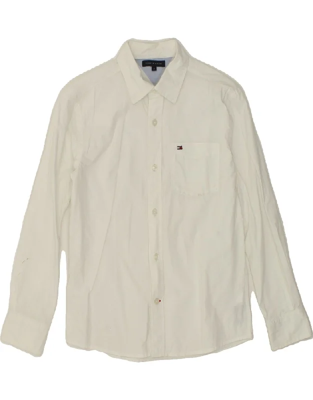 Men's Weekend Shirts for Leisurely OutingsTOMMY HILFIGER Boys Shirt 11-12 Years White Cotton