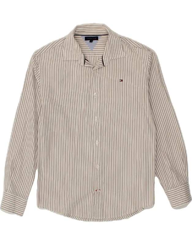 Men's Monochrome Shirts for a Minimalist VibeTOMMY HILFIGER Boys Shirt 13-14 Years Beige Striped Cotton