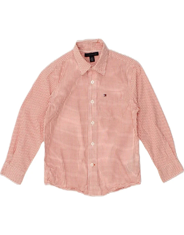 Men's Patterned Button-Down Shirts for Added InterestTOMMY HILFIGER Boys Shirt 4-5 Years Red Check Cotton