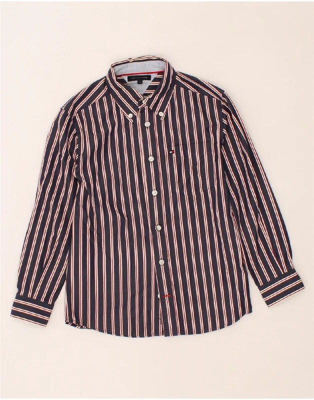 Men's Denim Shirts for a Rugged LookTOMMY HILFIGER Boys Shirt 7-8 Years Navy Blue Striped Cotton