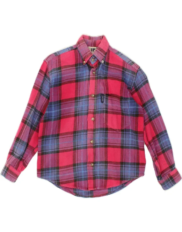 Men's Hunting Shirts for Camouflage and ComfortTRUSSARDI Boys Flannel Shirt 7-8 Years Pink Check Cotton