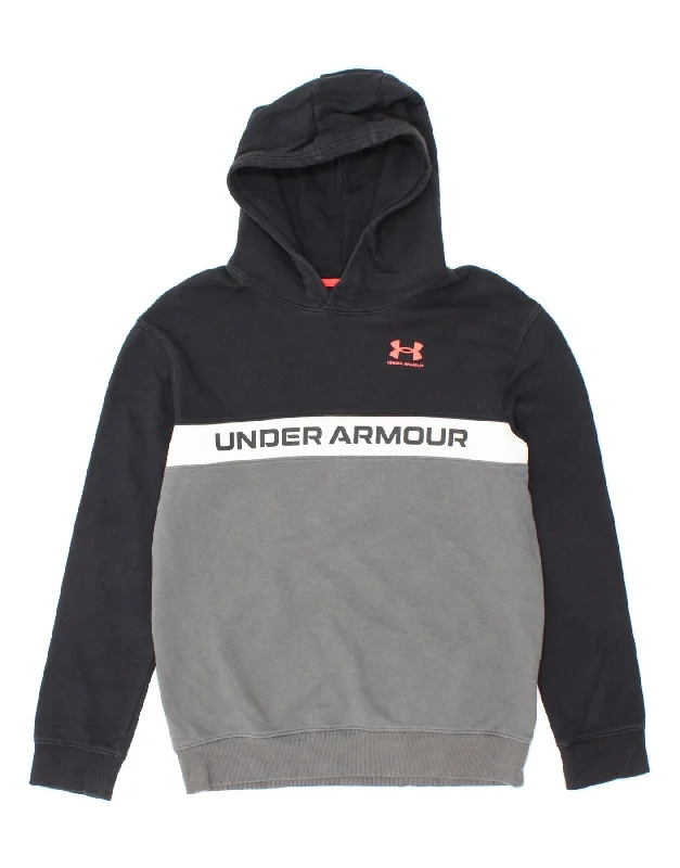 Practical Men's Water-Resistant HoodiesUNDER ARMOUR Boys Graphic Hoodie Jumper 13-14 Years XL Grey Colourblock