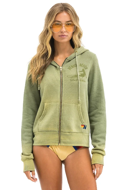 Men's Hoodies for GymVENICE SURFER ZIP HOODIE - FADED ARMY