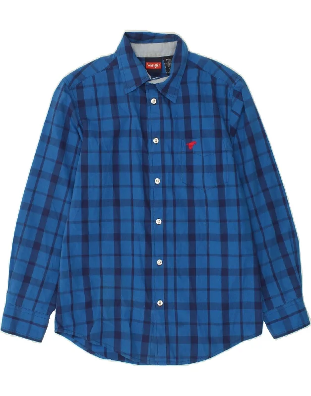 Men's Monochrome Shirts for a Minimalist VibeWRANGLER Boys Shirt 10-11 Years Large  Blue Check Cotton